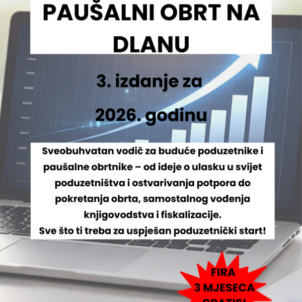 Sveobuhvatan vodič za buduće poduzetnike i paušalne obrtnike – od ideje o ulasku u svijet poduzetništva i ostvarivanja potpora do pokretanja obrta, samostalnog vođenja knjigovodstva i fiskalizacije. Sve što ti treba za uspješan poduzetnički start!