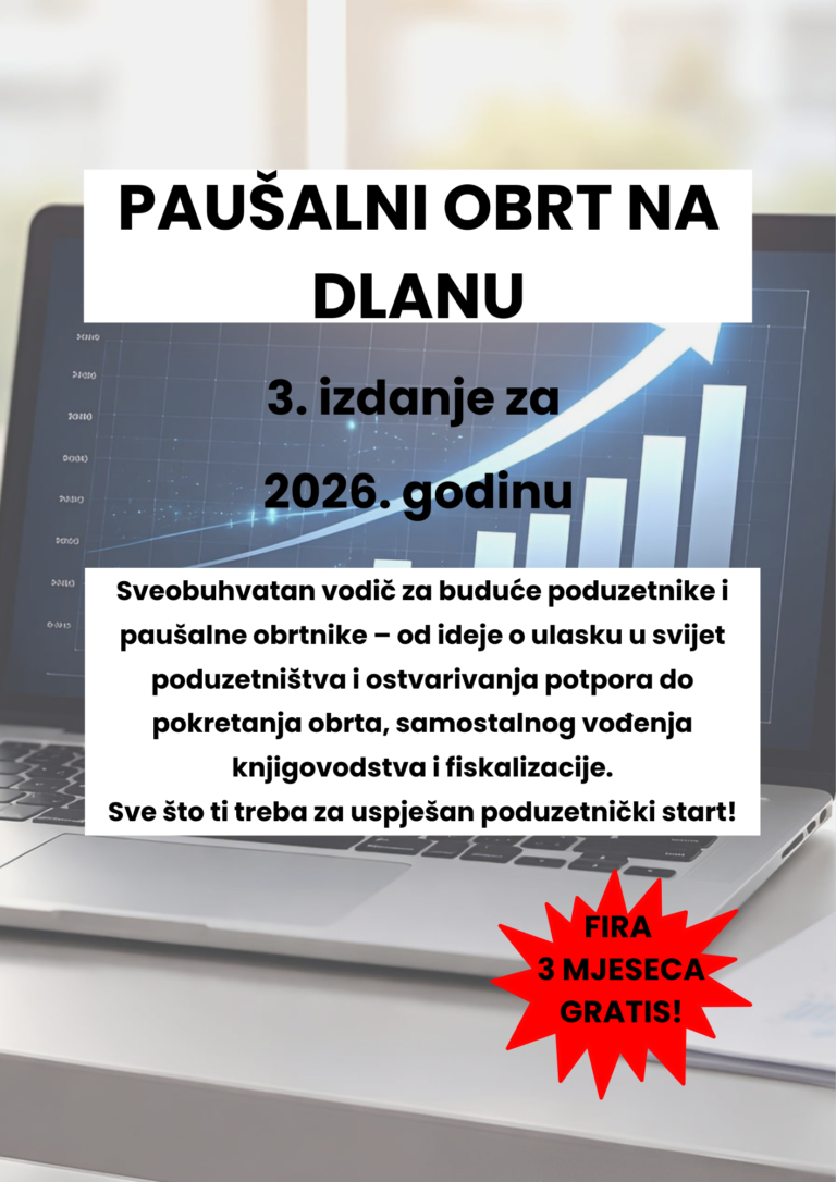 Sveobuhvatan vodič za buduće poduzetnike i paušalne obrtnike – od ideje o ulasku u svijet poduzetništva i ostvarivanja potpora do pokretanja obrta, samostalnog vođenja knjigovodstva i fiskalizacije. Sve što ti treba za uspješan poduzetnički start!